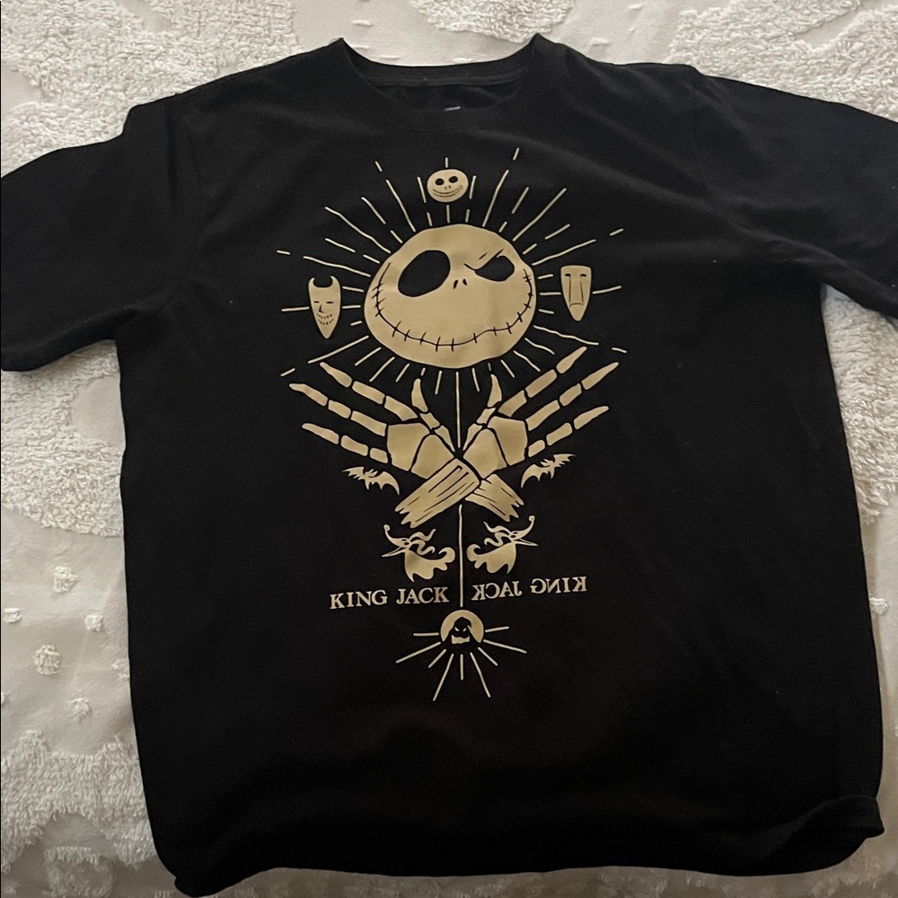 Disney Black Tee with Skeleton Graphic
